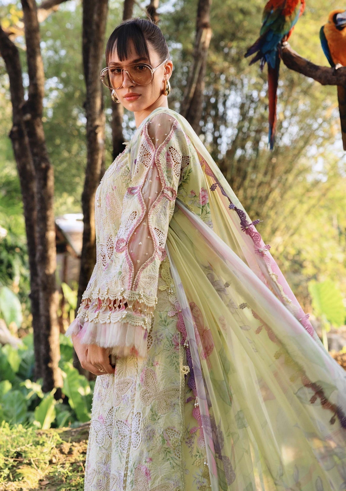 Maria B M.Prints 1B style reference, Pastel Yellow Lawn Suit, view 3