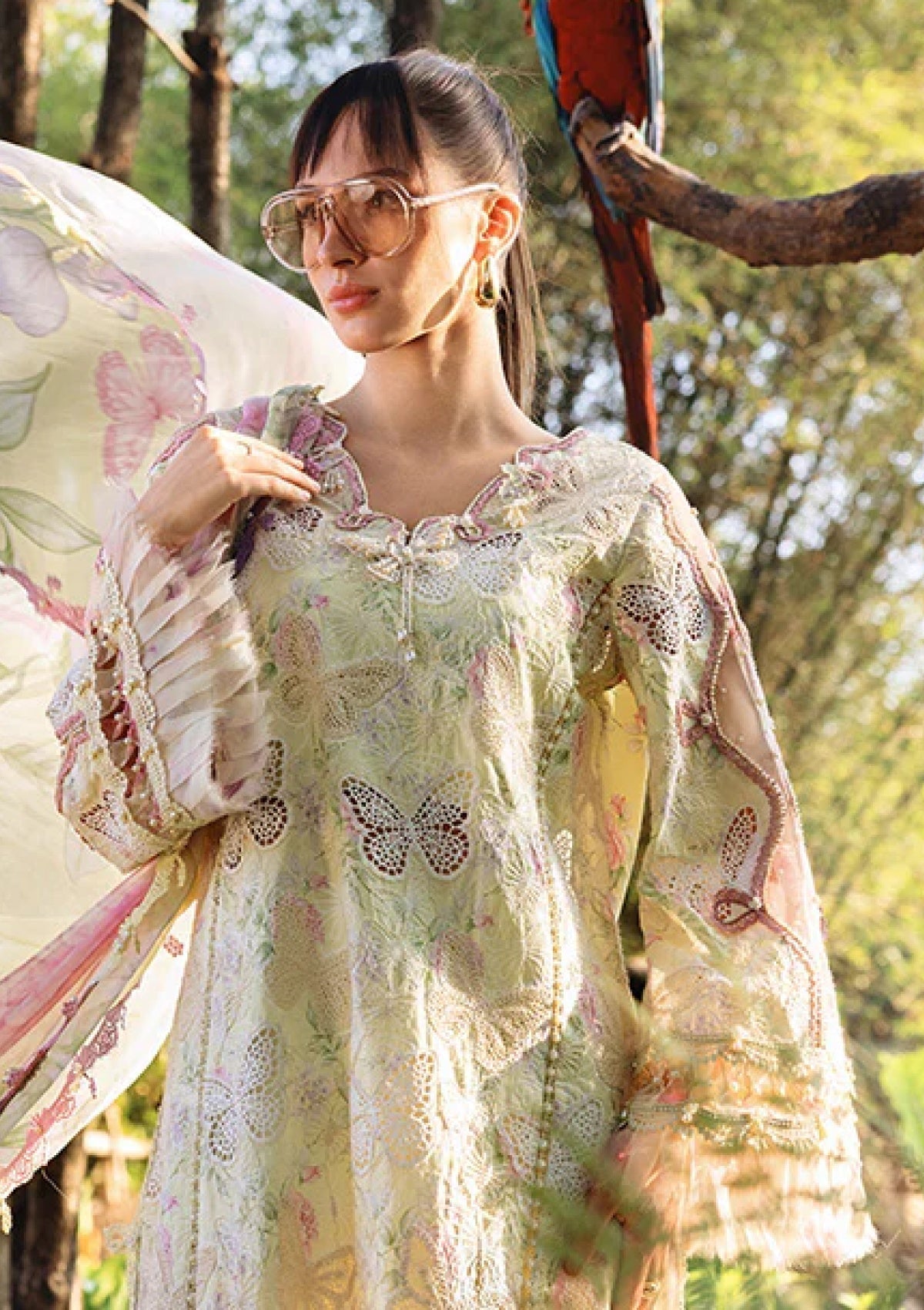 Maria B M.Prints 1B style reference, Pastel Yellow Lawn Suit, view 4