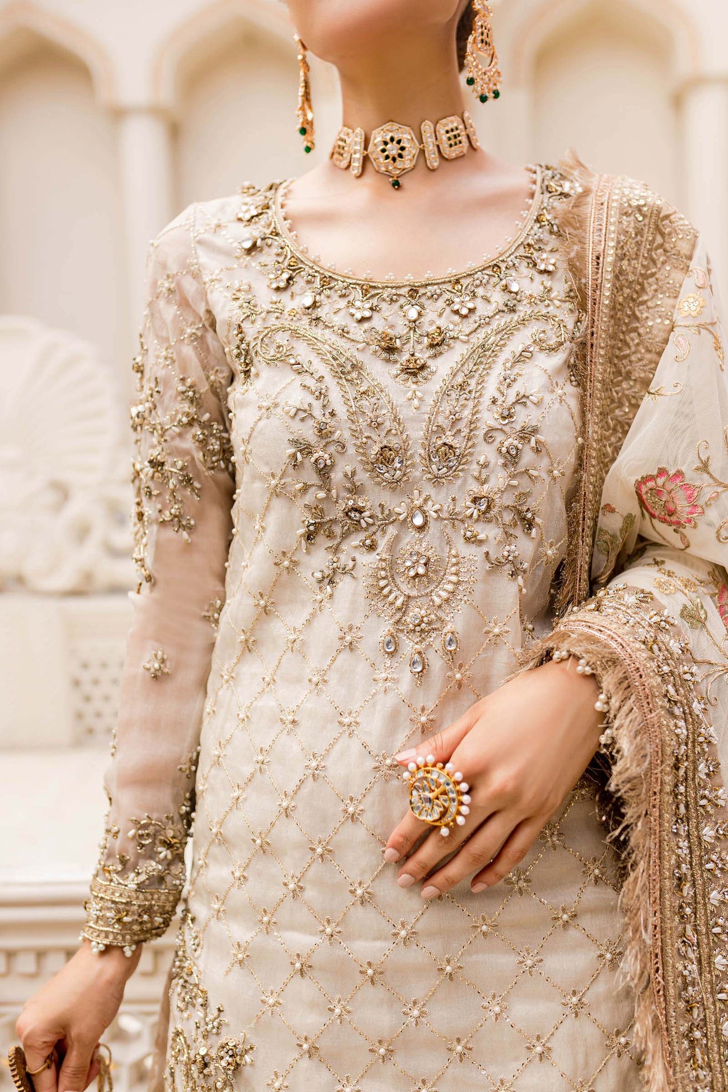 Maria B MC 906 Ivory Gold style reference image 4