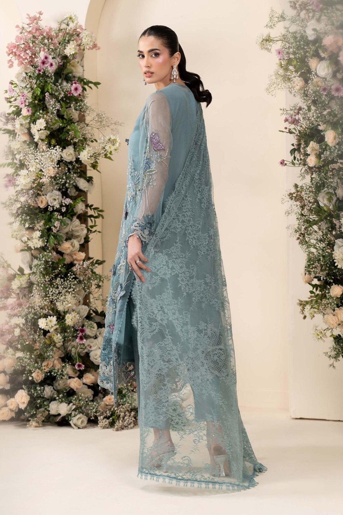Maria B MPC-26-106 style reference, Slate Blue Chiffon Suit, view 4