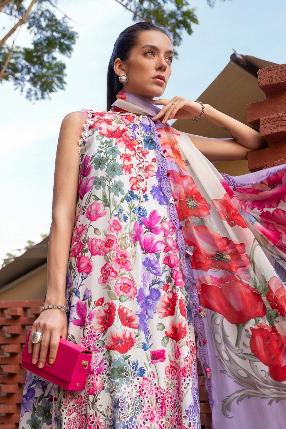 Maria B MPT-2902-A style reference, Multicolour Floral Lawn Suit, view 2