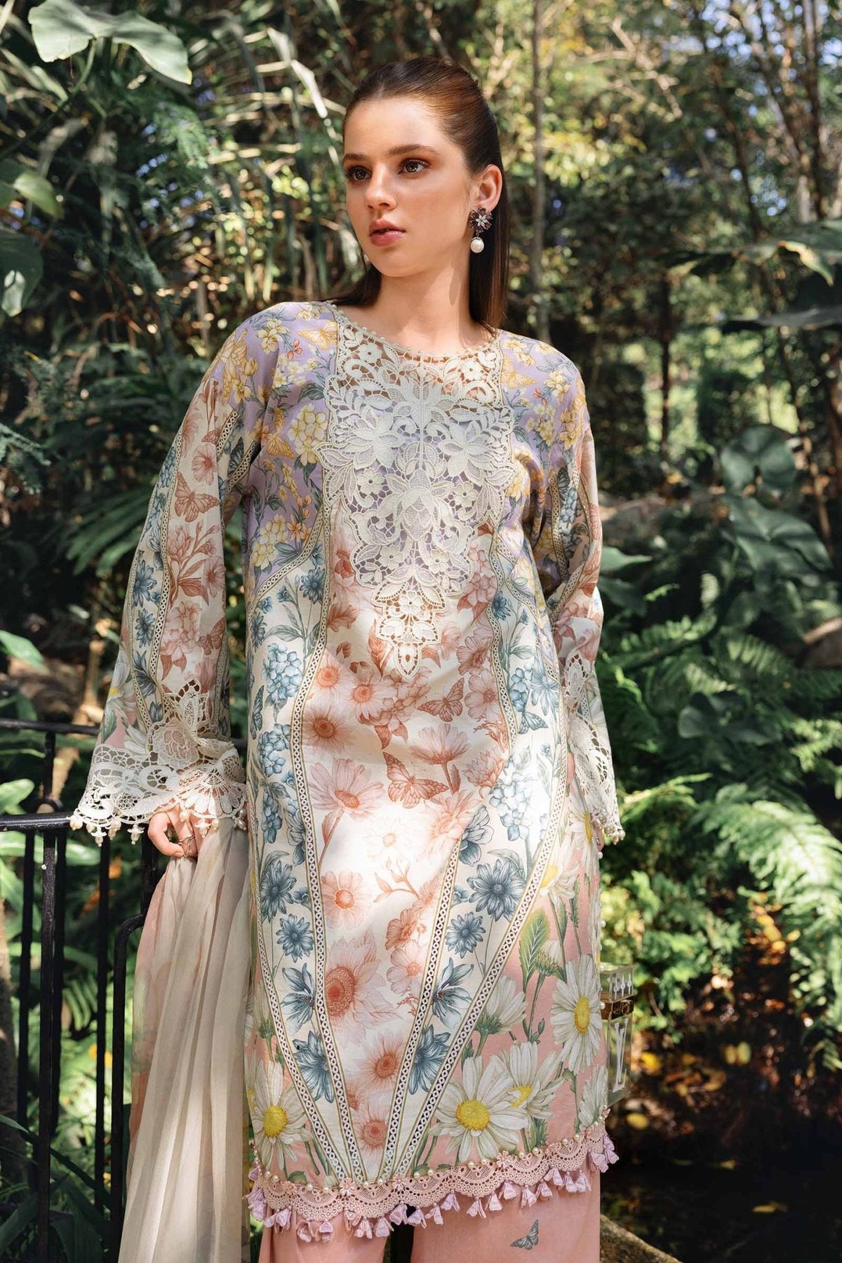 Maria B MPT-2910-B style reference, Pastel Floral Lawn Suit, view 3