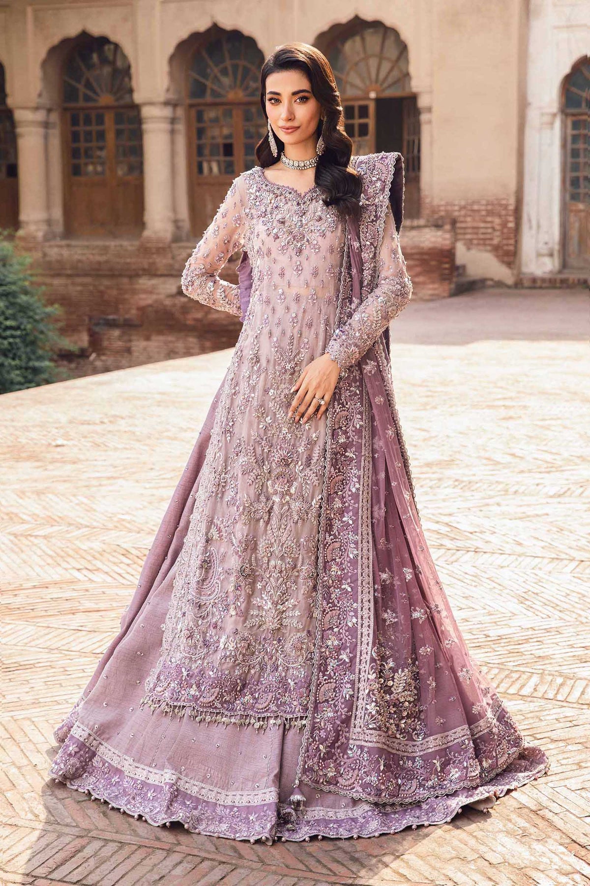 Maria B Pinar style reference, Lilac Lehenga, view 1