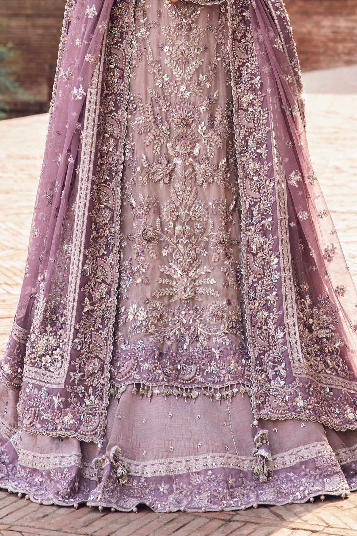 Maria B Pinar style reference, Lilac Lehenga, view 6