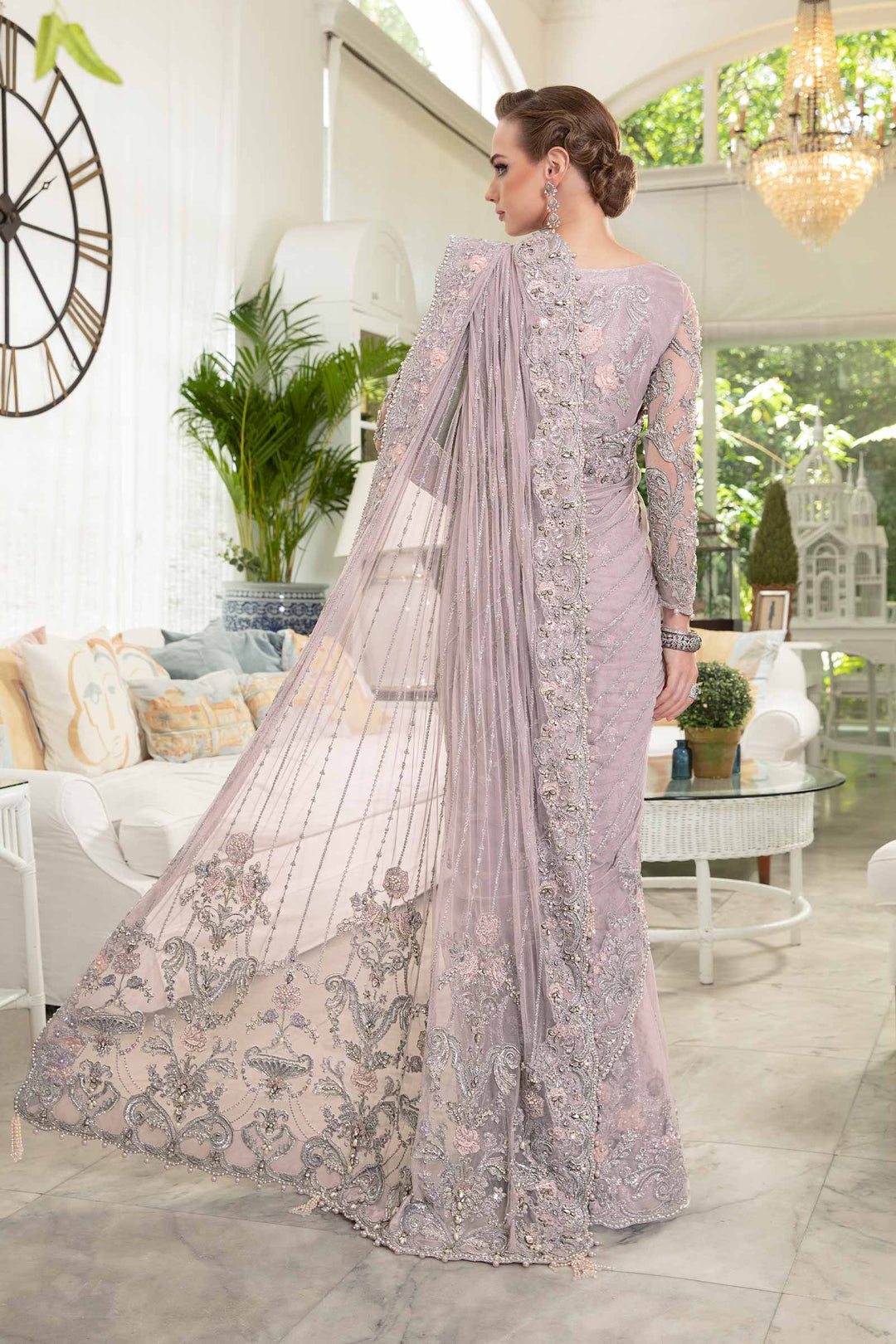 Maria B Rozanne lilac saree design reference, additional view 1