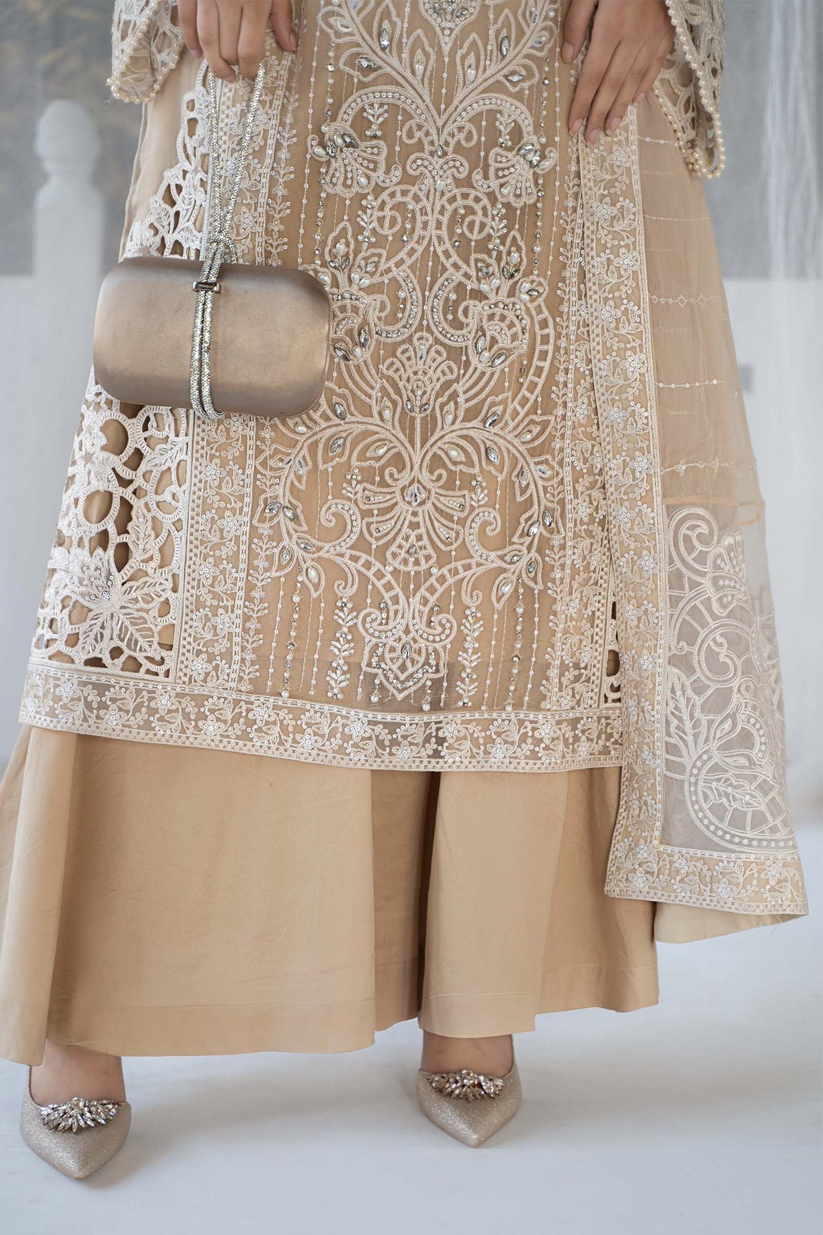 Maria B SF-EF24-67 style reference, Coffee Chiffon Suit, view 4