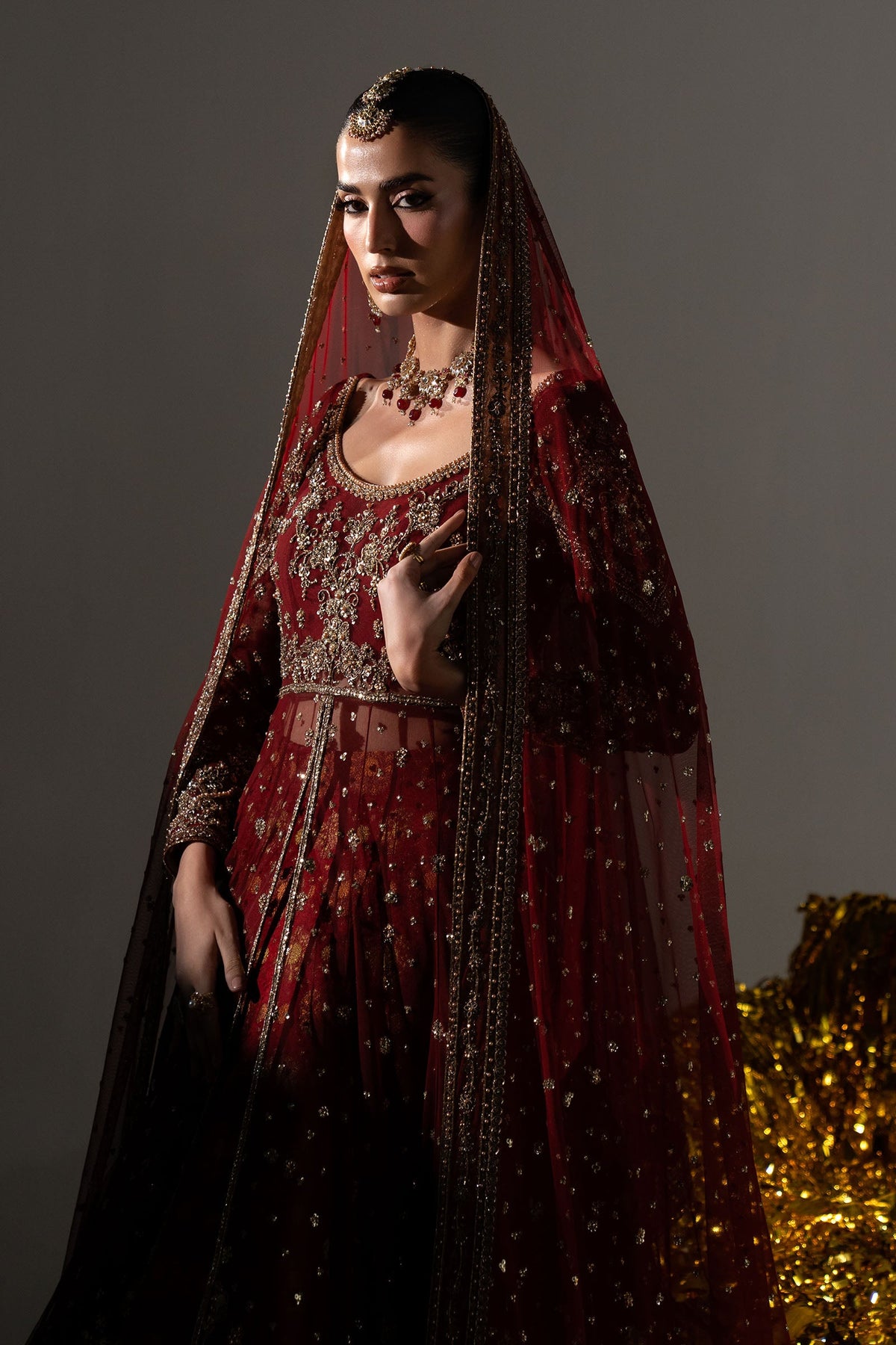 Maria B Bazif style bodice embroidery close-up