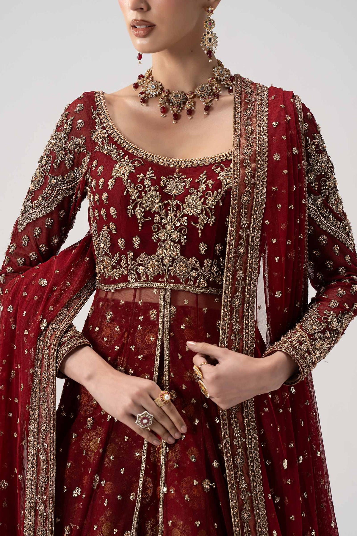 Maria B Bazif style embellished sleeve detail