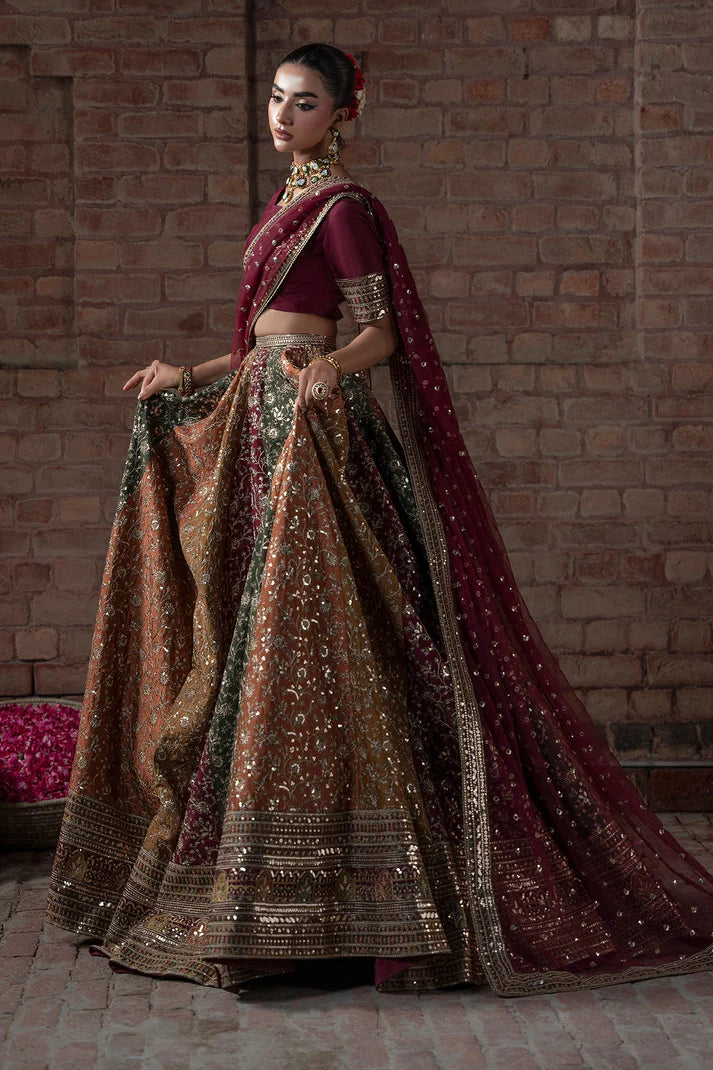 Mina Kashif SHB1103 multicolour 16-kali bridal maxi side view