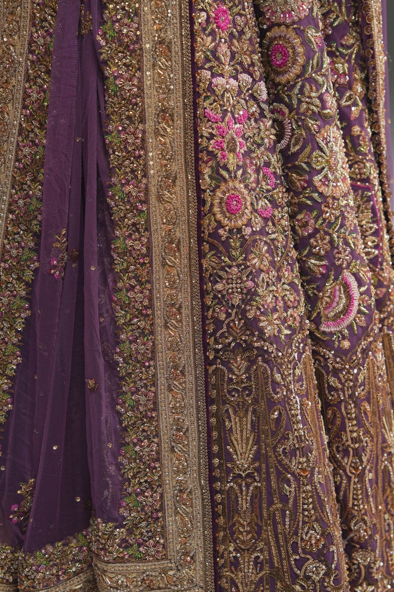 Fahad Hussayn Mirbail style — Mairaz wine lehenga choli reference, view 9 of 9