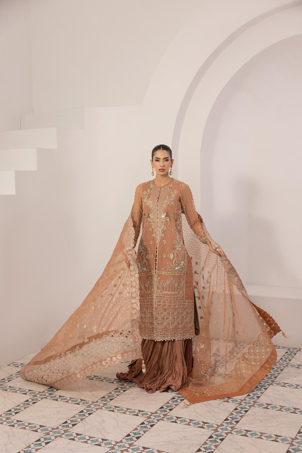 Mochaara, made by MAIRAZ — dupatta spread, design reference