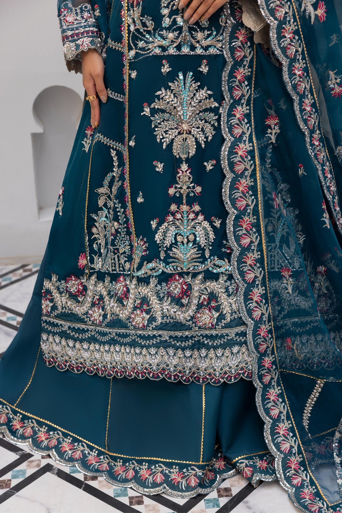 Tealeh, made by MAIRAZ — hem and sharara, design reference