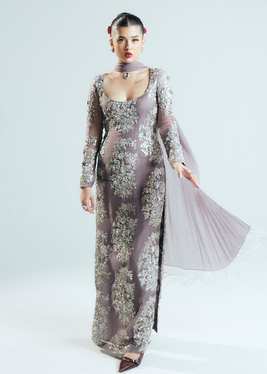 Hussain Rehar Mystic Style — Mairaz Old Lavender Three-Piece Suit