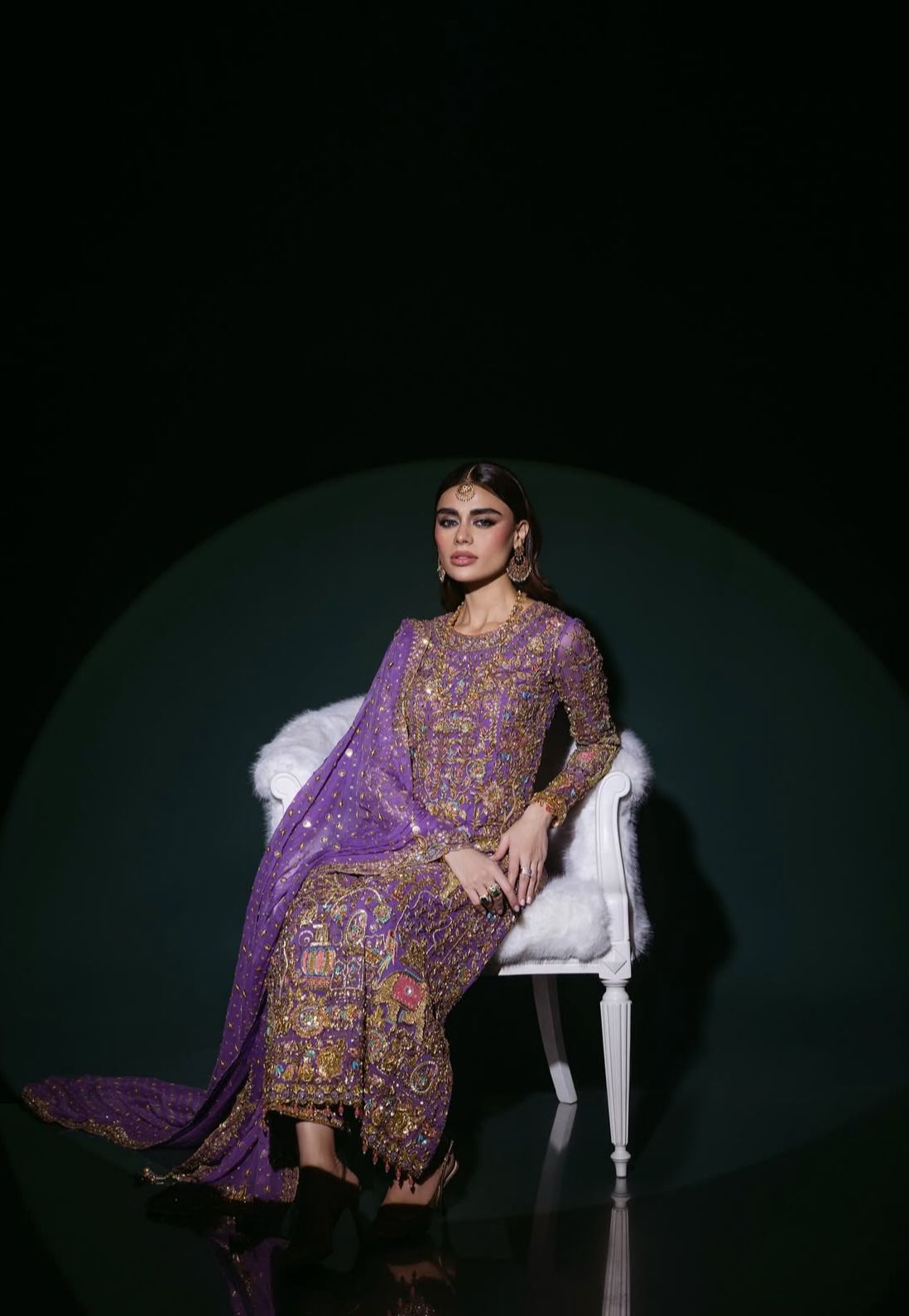 Nomi Ansari Style — Mairaz Purple Lehenga