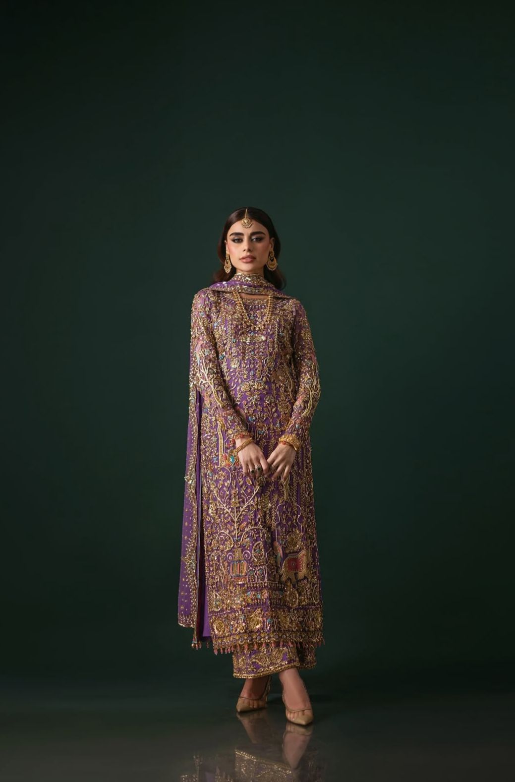 Nomi Ansari Style — Mairaz Purple Lehenga
