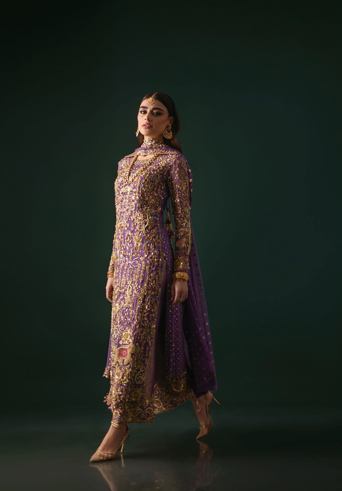 Nomi Ansari Style — Mairaz Purple Lehenga