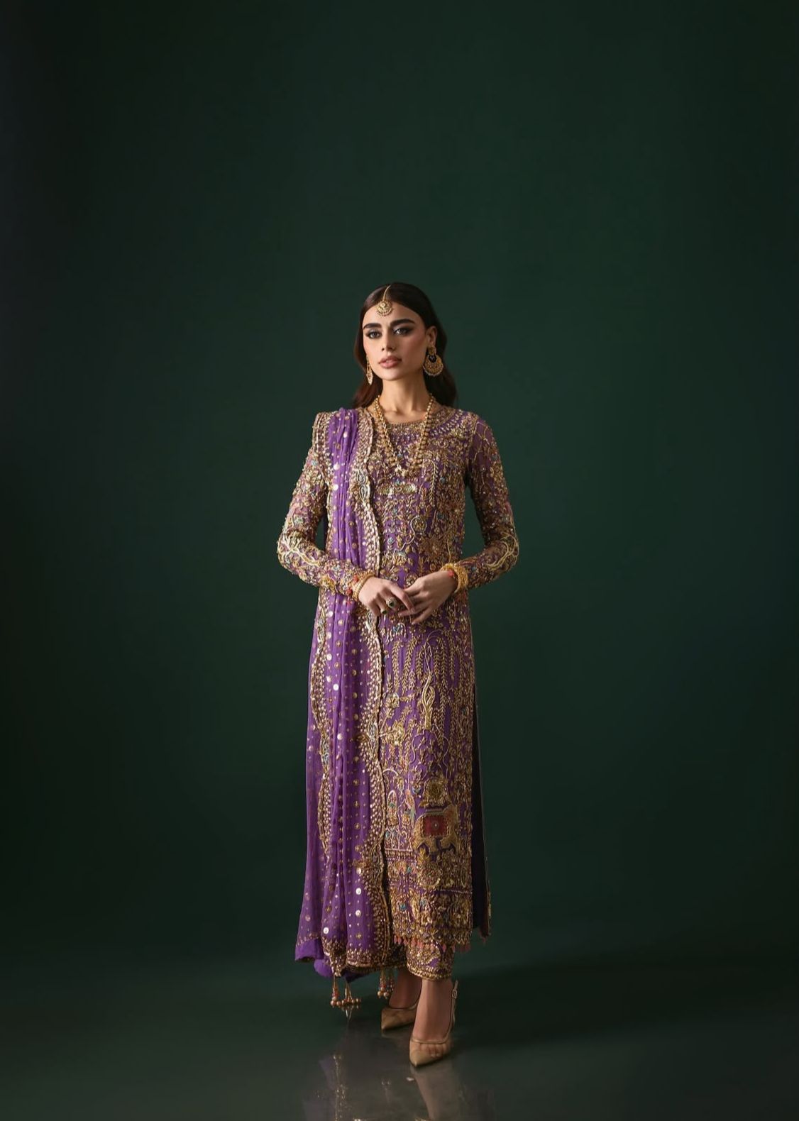 Nomi Ansari Style — Mairaz Purple Lehenga