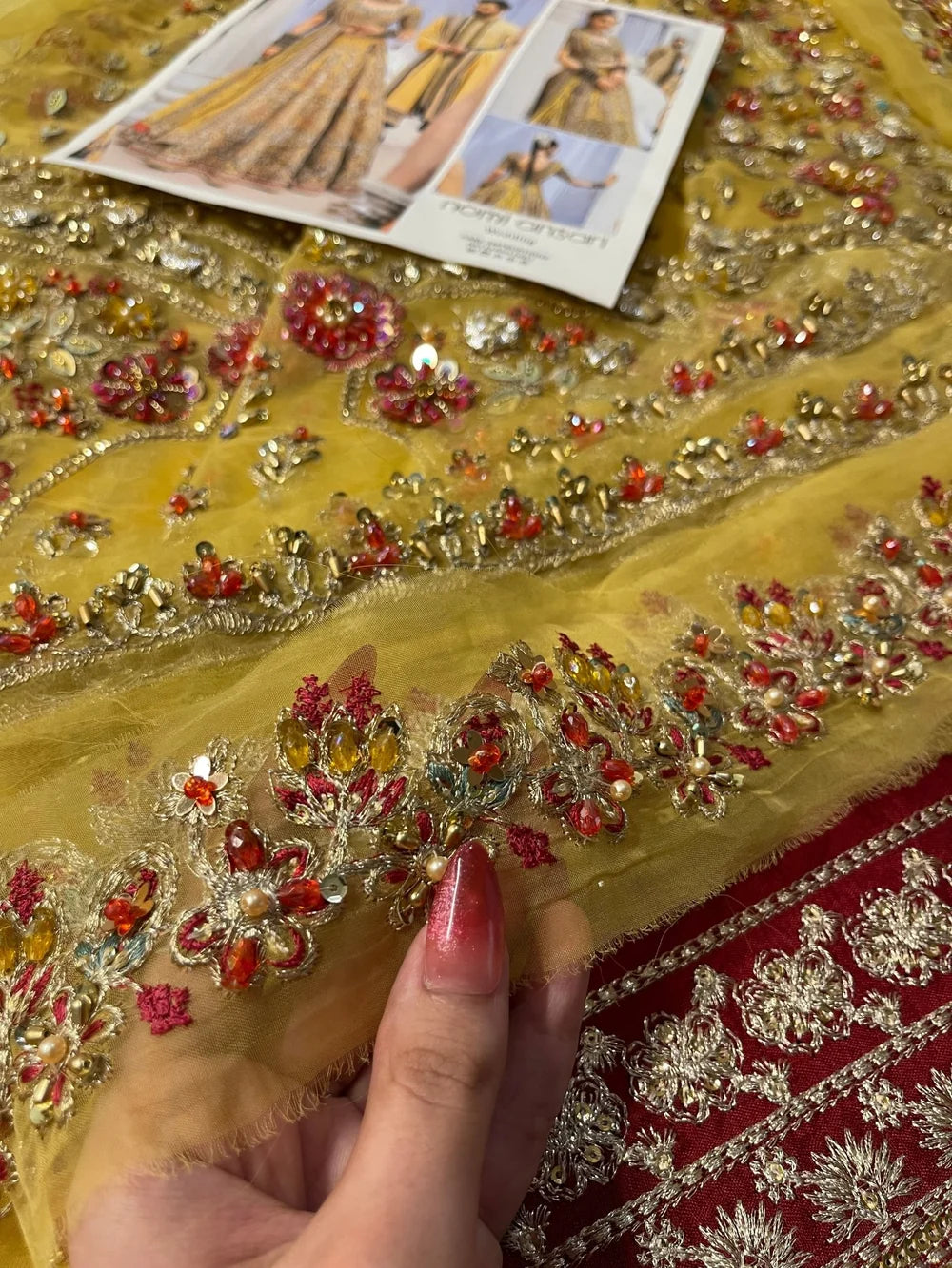Nomi Ansari – NAB-22-110 Style, embroidered fabric with design reference