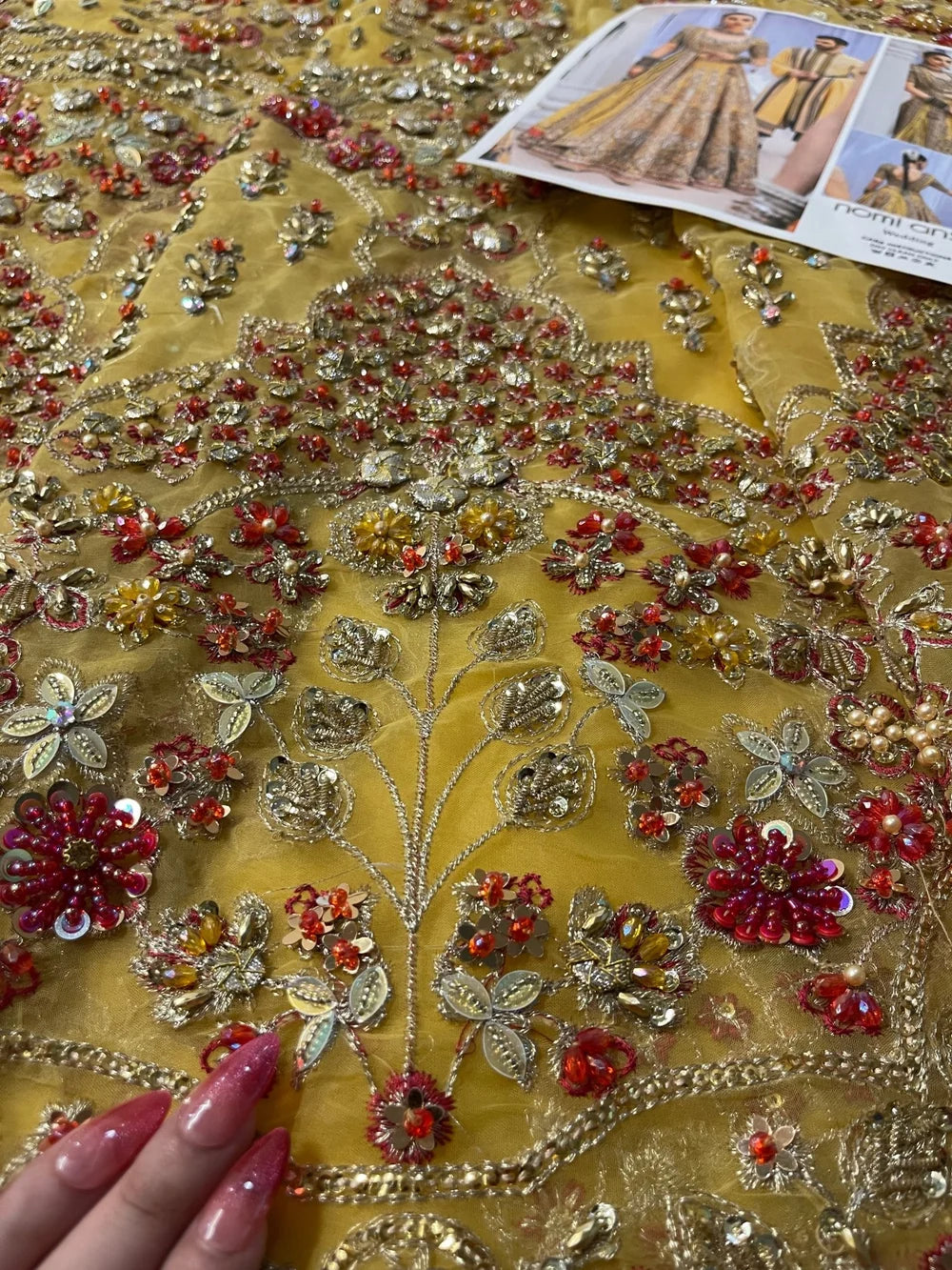 Nomi Ansari – NAB-22-110 Style, lehenga panel embroidery detail