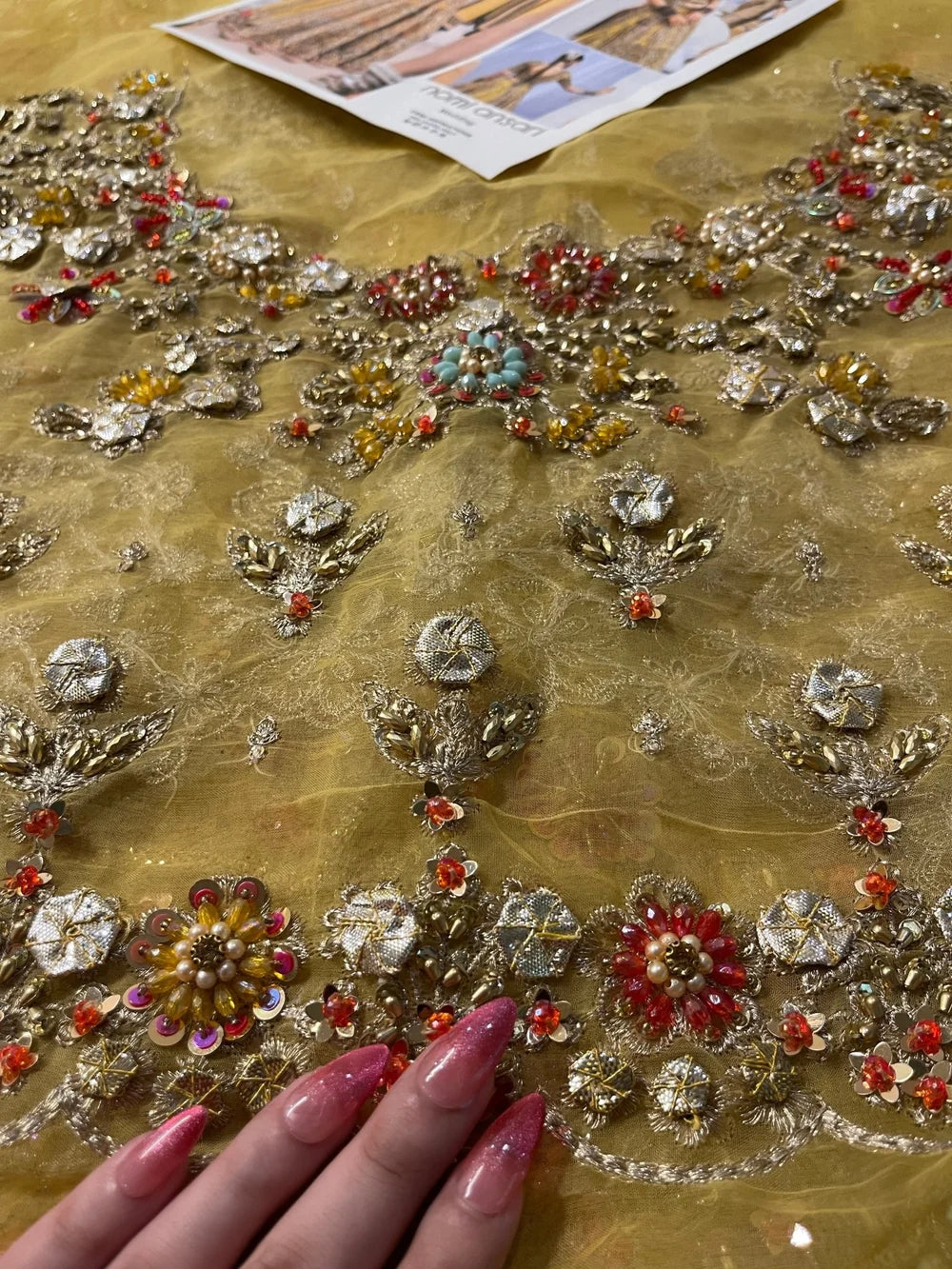 Nomi Ansari – NAB-22-110 Style, embroidered hem border detail