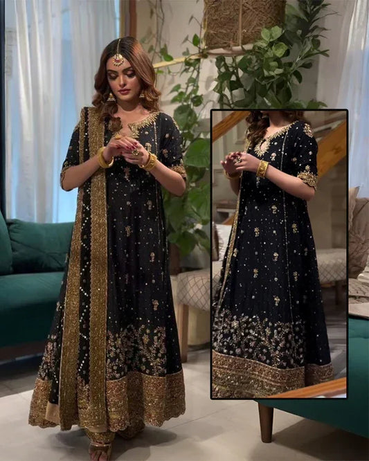 Haris Shakeel – Black Bridal Chiffon Style