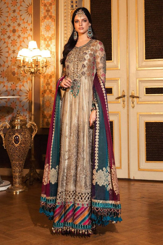 Maria B BD-2002 Style — Mairaz Bronze Embellished Frock