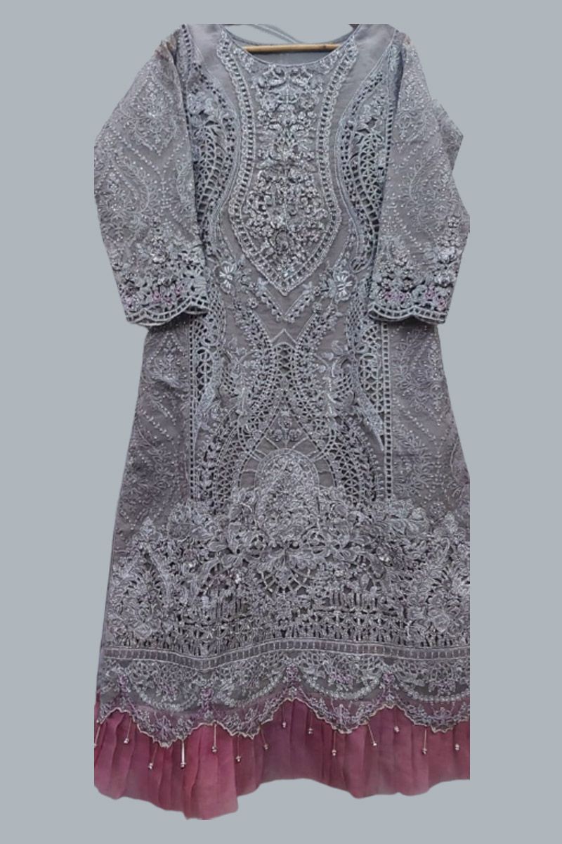 Maria B BD-2108 Style — Mairaz Grey & Lilac Kameez & Trouser