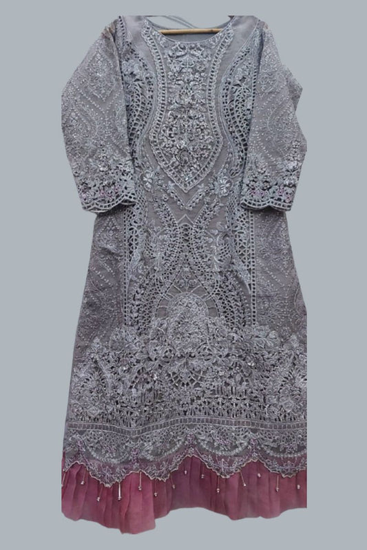 Maria B BD-2108 Style — Mairaz Grey & Lilac Kameez & Trouser