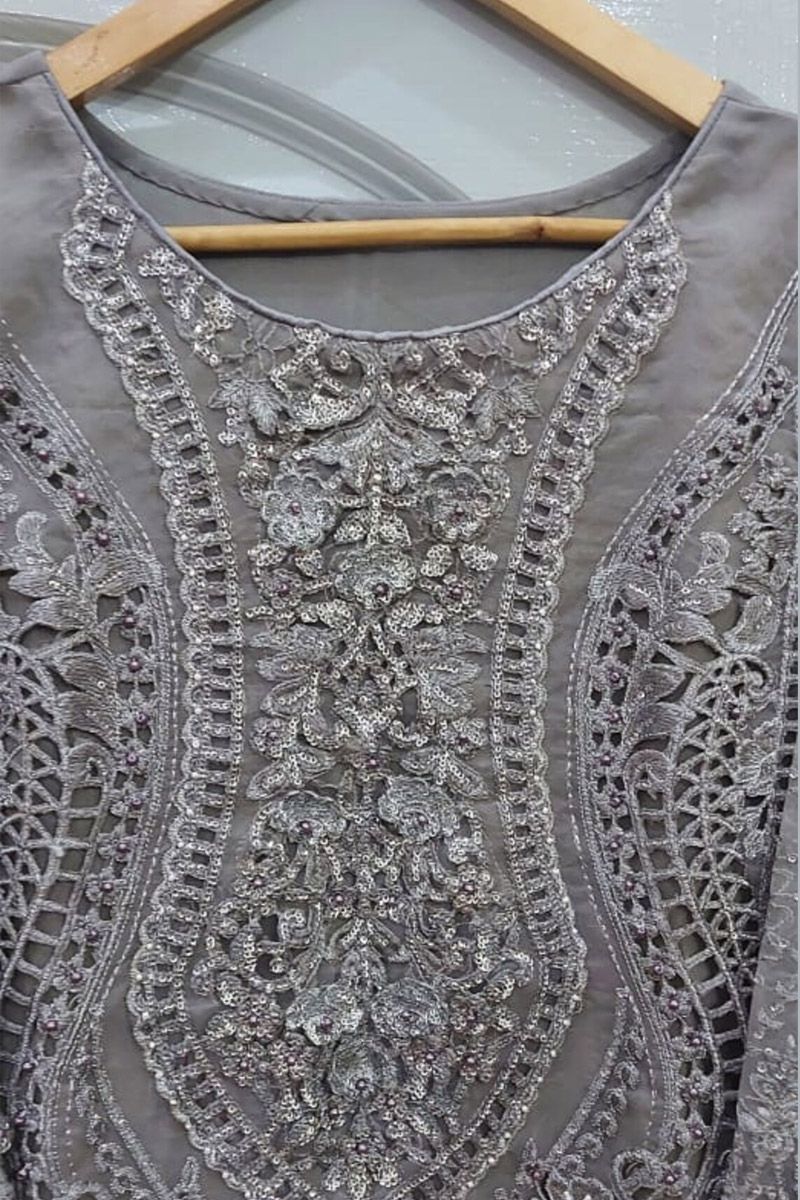 Maria B BD-2108 Style — Mairaz Grey & Lilac Kameez & Trouser