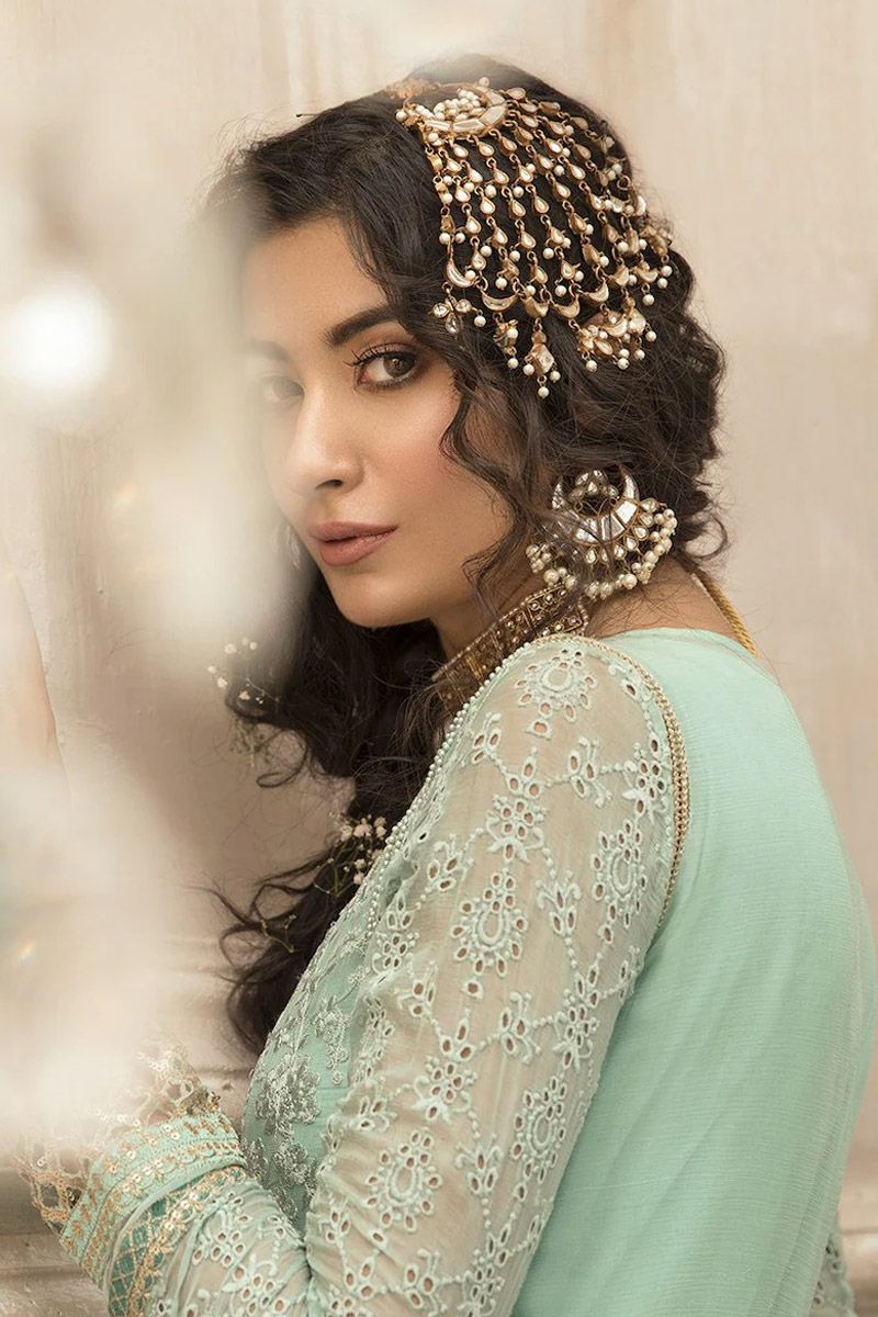 Maria B BD-1908 Style — Mairaz Sea Green Embroidered Long Frock