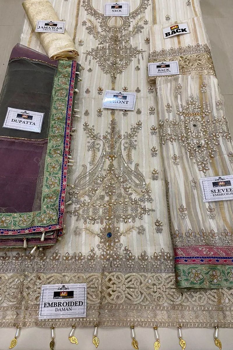 Maria B BD-2201 Style — Mairaz White Chooridar Suit
