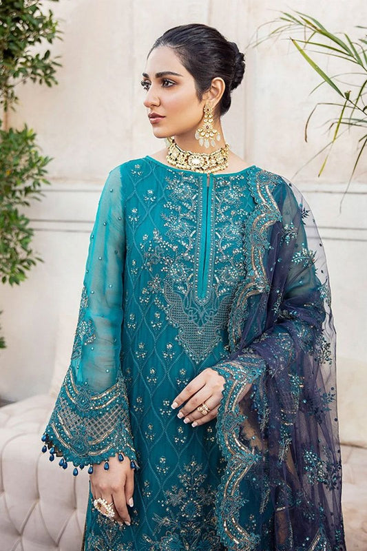 Imrozia Style — Mairaz Green Chiffon Kameez & Trouser
