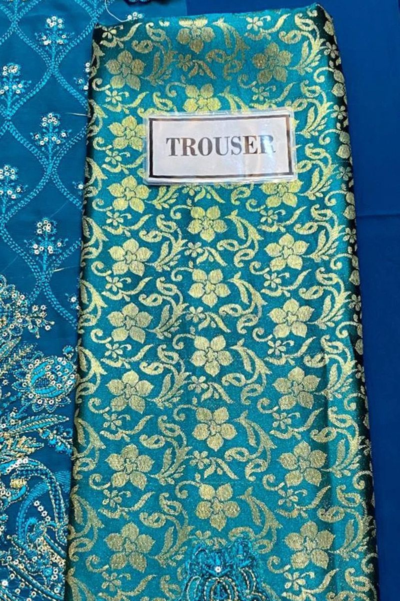 Imrozia Style — Mairaz Green Chiffon Kameez & Trouser