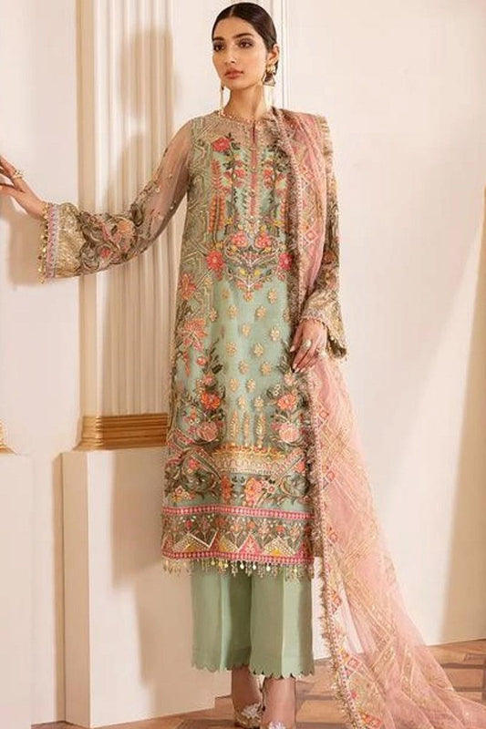 Jazmin Capri Sea Style — Mairaz Sea Green Chiffon Suit