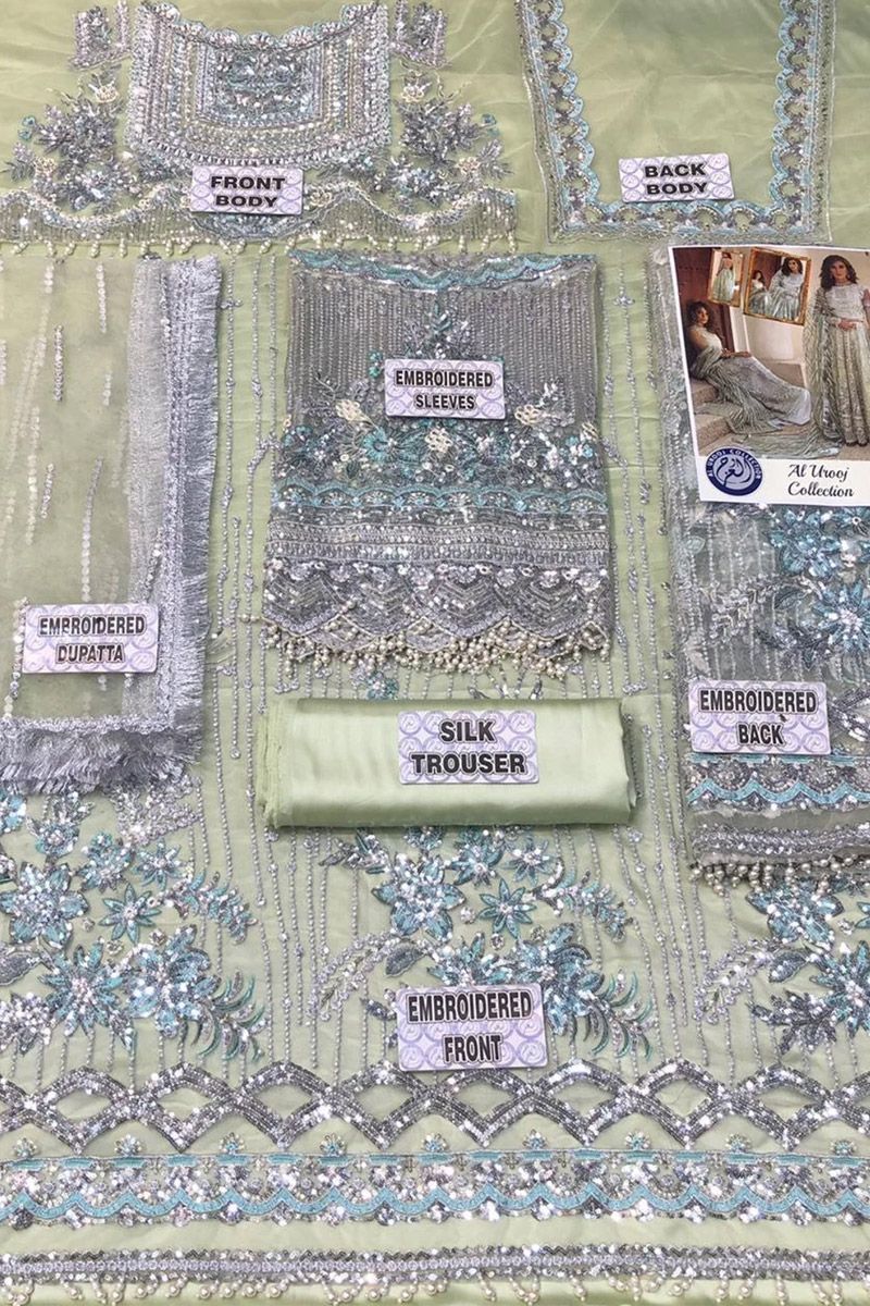 Mushq Ocean Wave Style — Mairaz Mint Net Frock