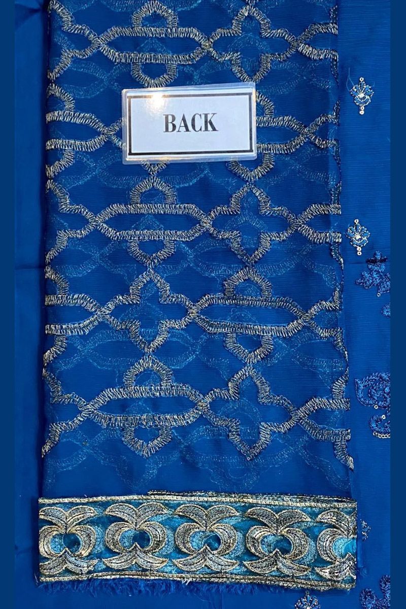 Flossie 1606 Style — Mairaz Blue Chiffon Gharara