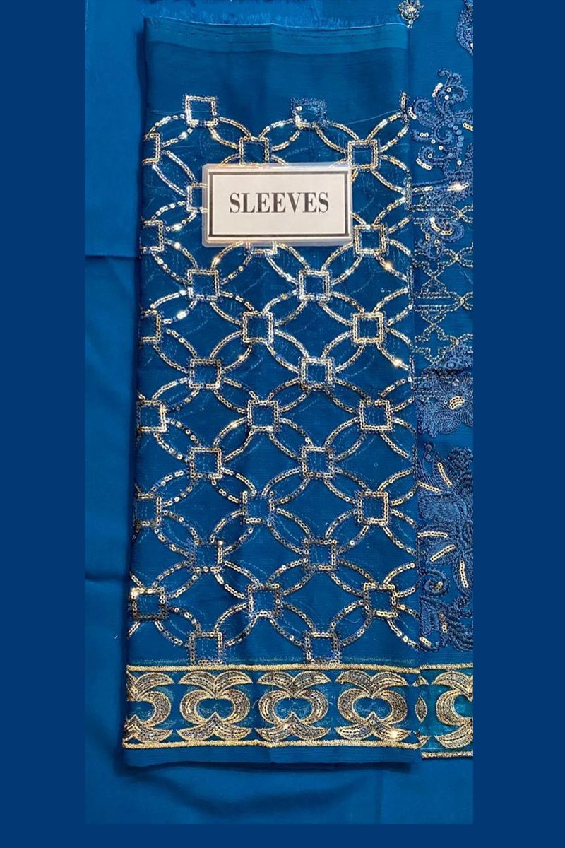Flossie 1606 Style — Mairaz Blue Chiffon Gharara