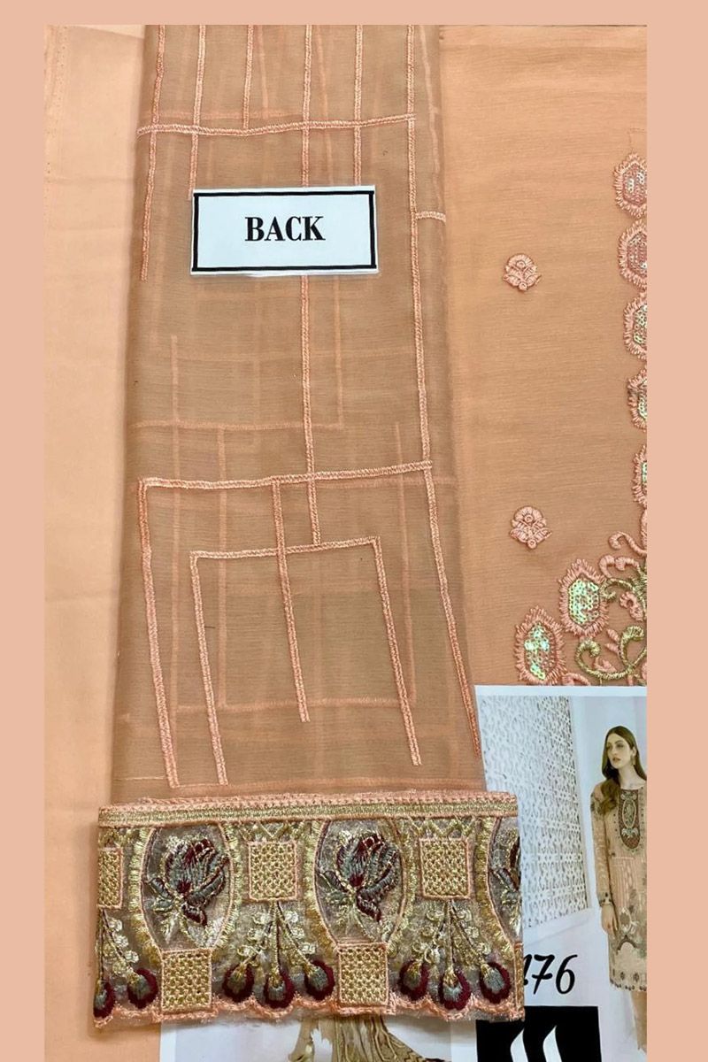 Ramsha M-302 Style — Mairaz Pink Chiffon Suit