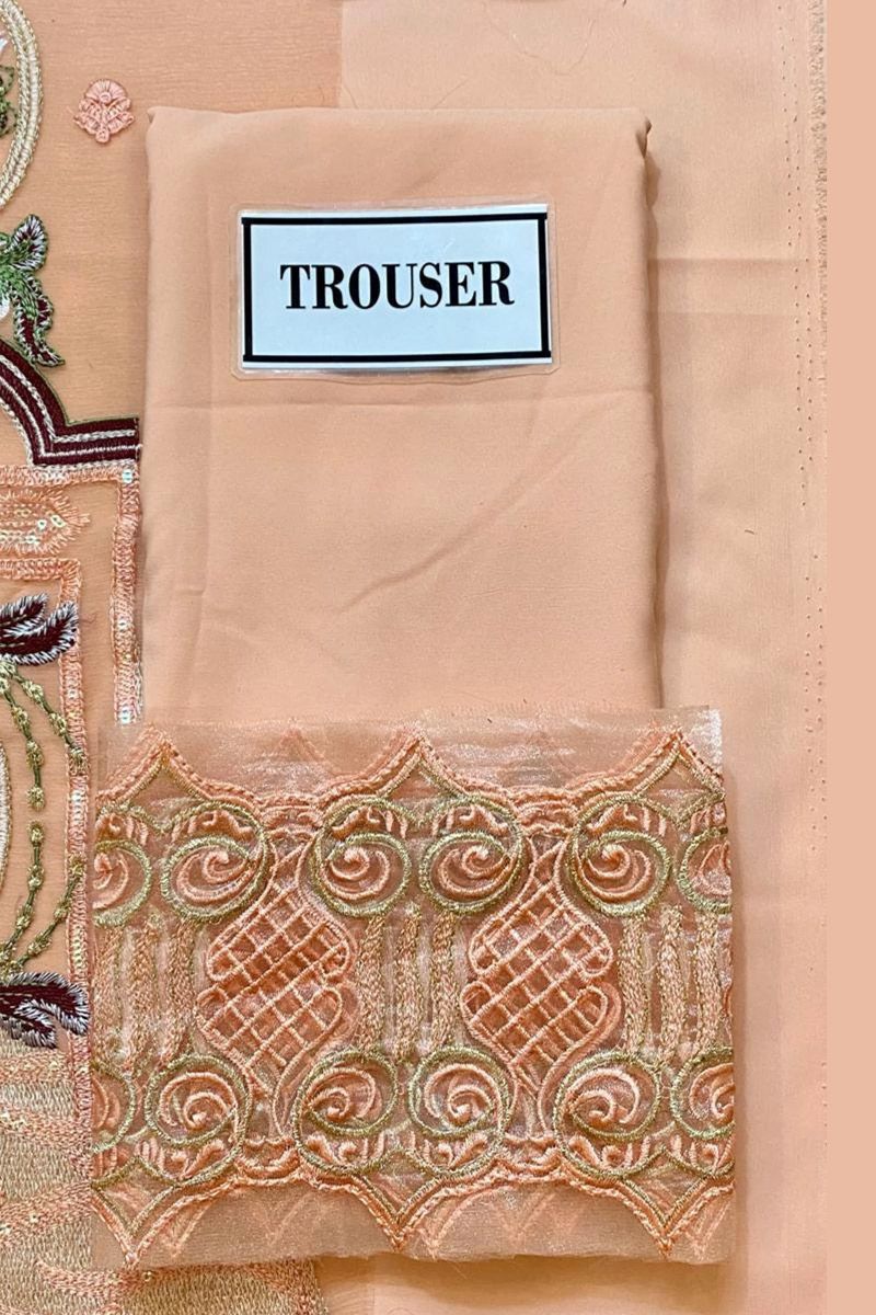 Ramsha M-302 Style — Mairaz Pink Chiffon Suit