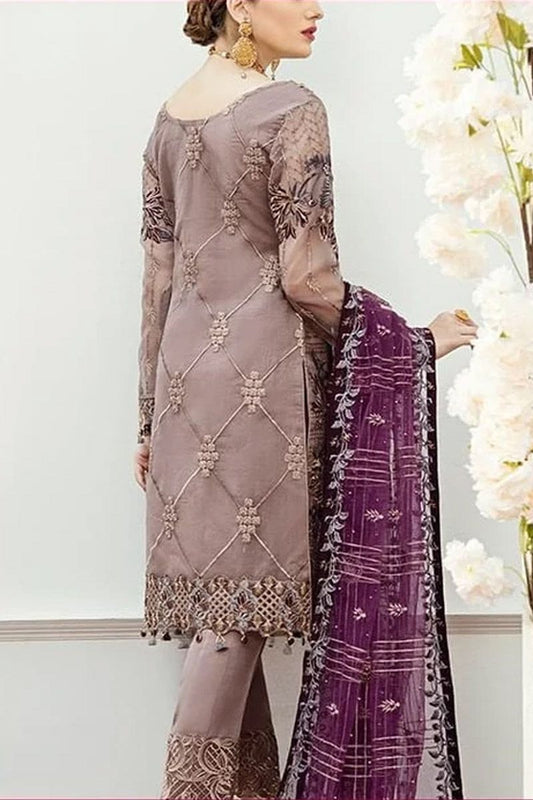 Ramsha Style — Mairaz Beige Chiffon Suit