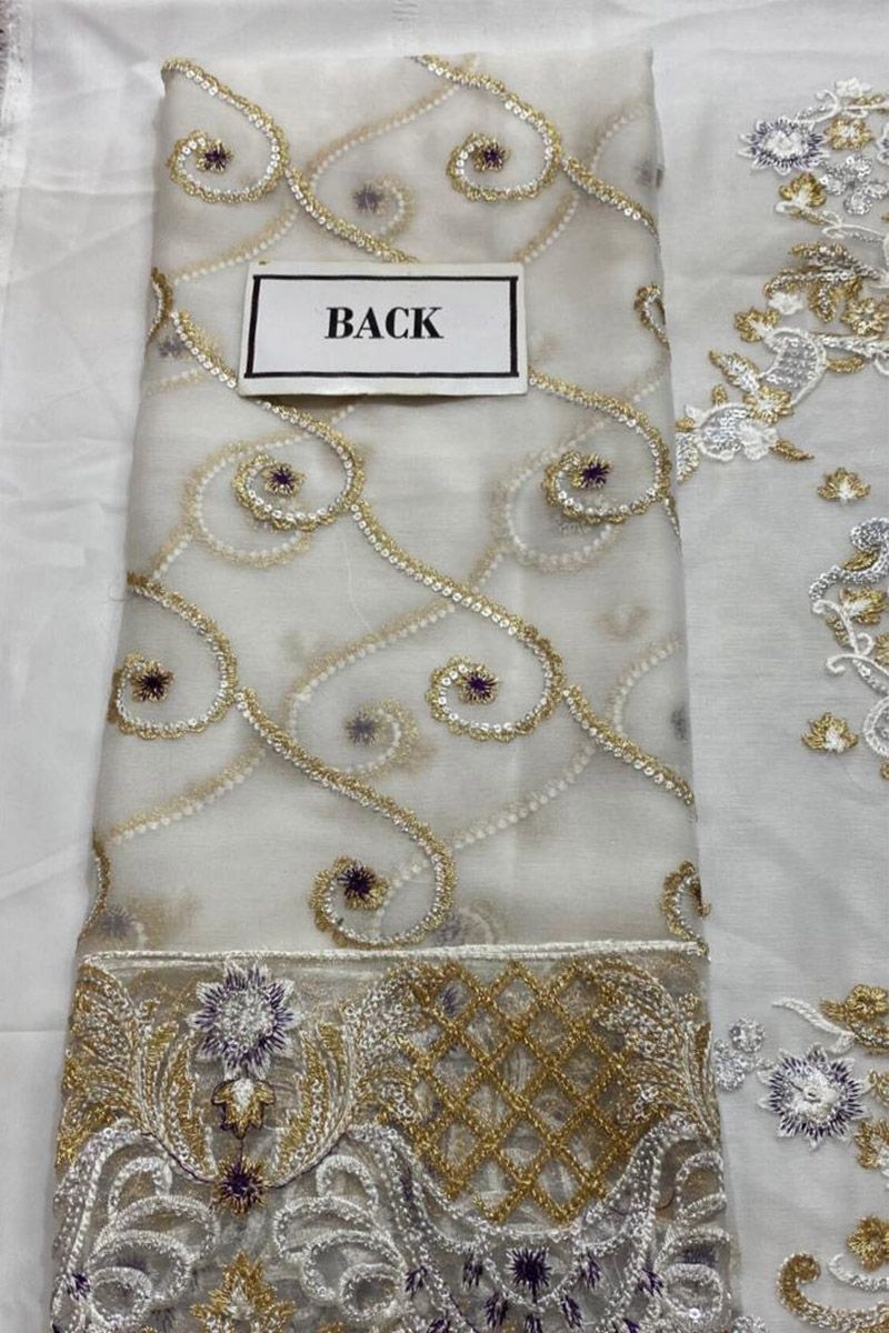 Emaan Adeel Jewel Gradients Style — Mairaz Silver Chiffon Suit