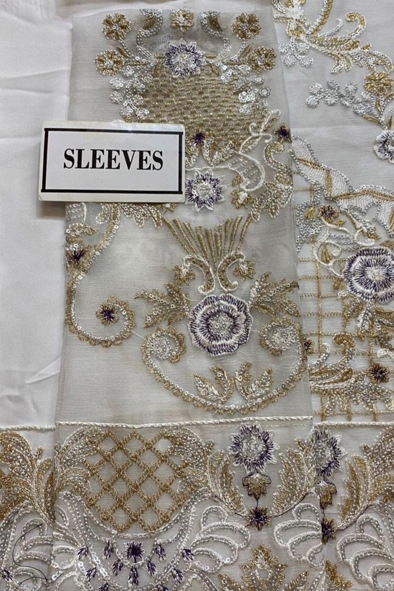 Emaan Adeel Jewel Gradients Style — Mairaz Silver Chiffon Suit