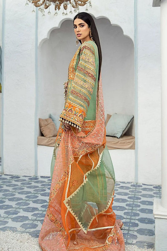 Foliage Rustle Style — Mairaz Orange Salwar Kameez