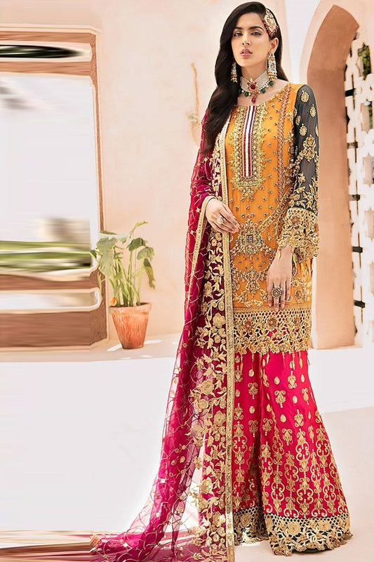 Emaan Adeel Style — Mairaz Orange Kameez & Trouser