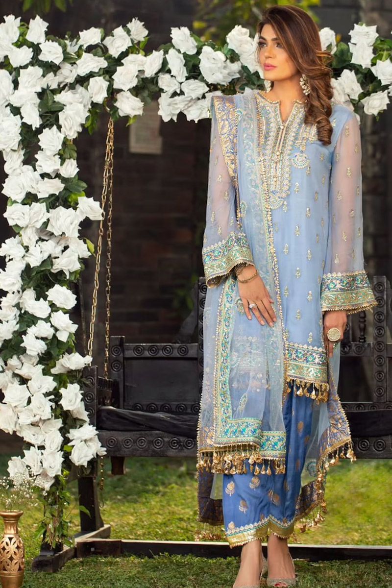 Farzeen Style — Mairaz Blue Salwar Kameez