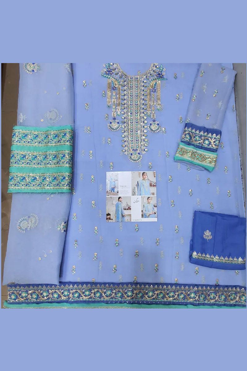 Farzeen Style — Mairaz Blue Salwar Kameez