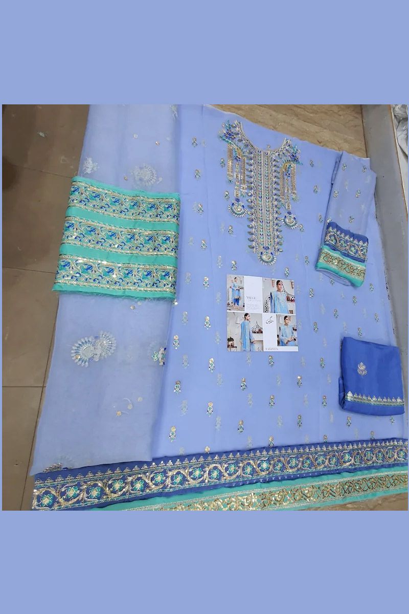 Farzeen Style — Mairaz Blue Salwar Kameez