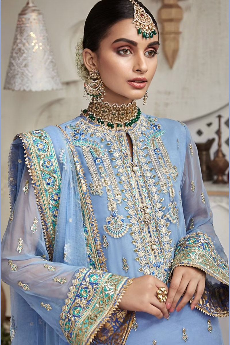 Farzeen Style — Mairaz Blue Salwar Kameez