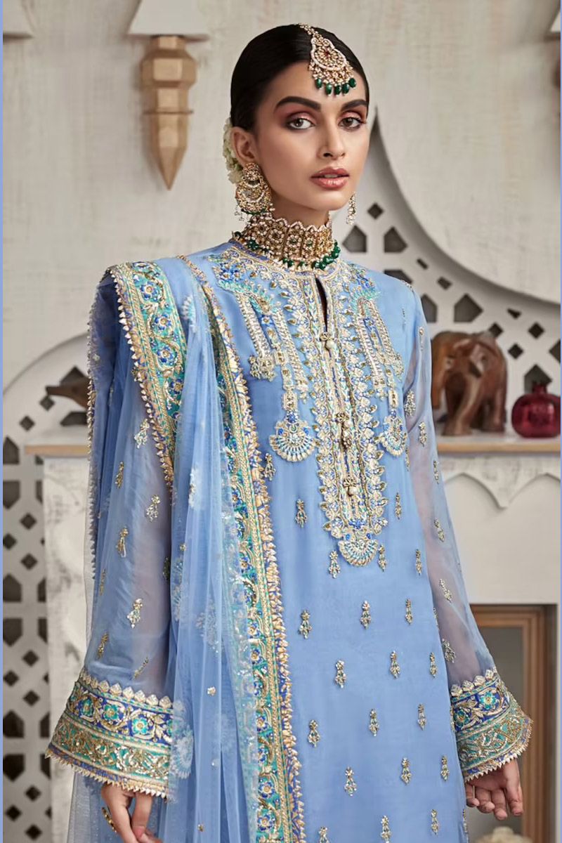 Farzeen Style — Mairaz Blue Salwar Kameez