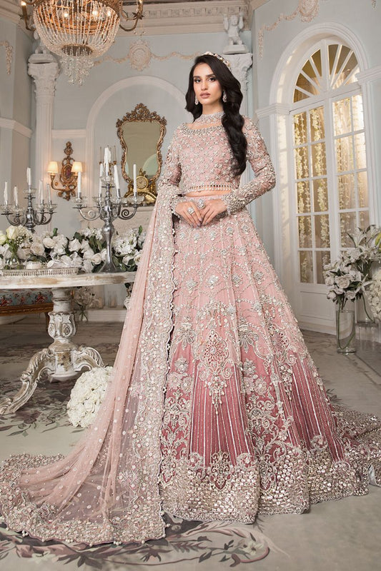 Maria B EX-140 Style — Mairaz Pink Lehenga